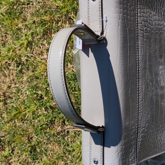 Kate Spade Doris Knightsbridge Grey Crocodile Emboss Leather Crossbody Satchel - Picture 6 of 14